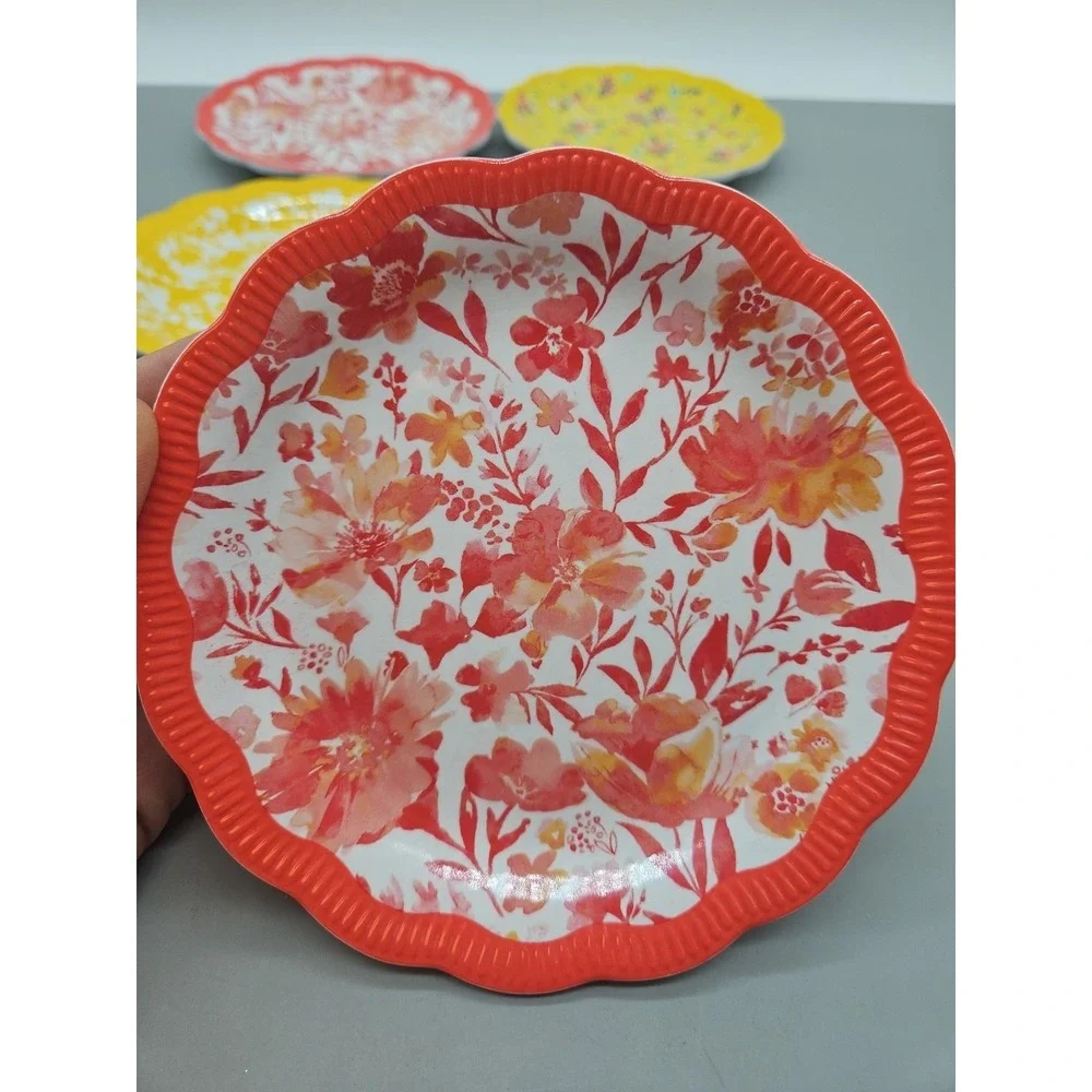 Pioneer Woman‎ Melamine Appetizer Dessert Plates Multiple Patters Set Of 4